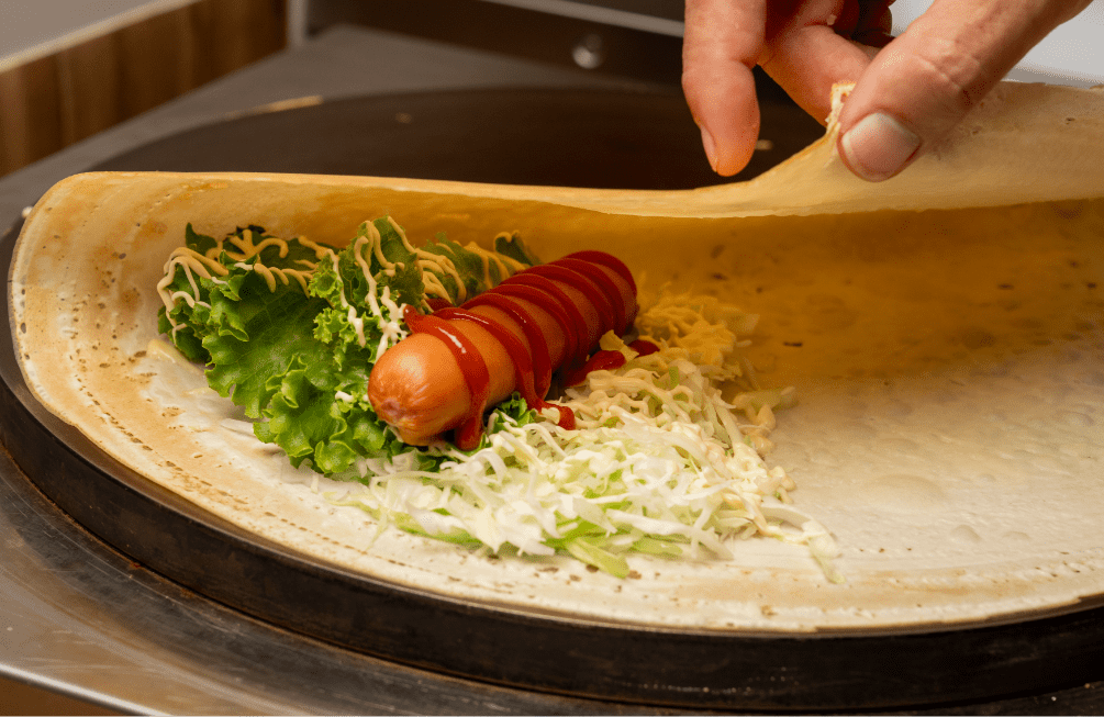 国産小麦使用のクレープ生地