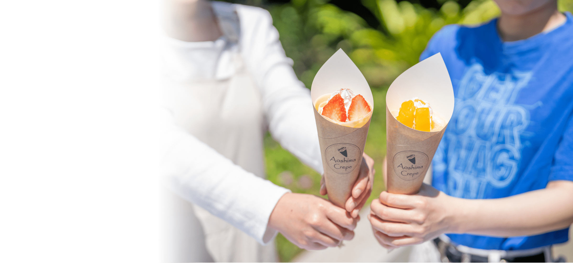 Woman holding a crepe